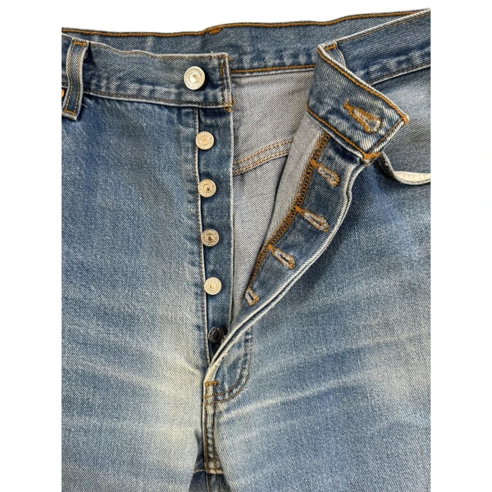 Levi's 501 Original Straight Leg Jeans Men 38x34 Medium Wash Blue Button Fly